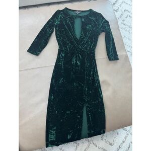 Lulus Forest Green Velvet Maxi Dress Size XS